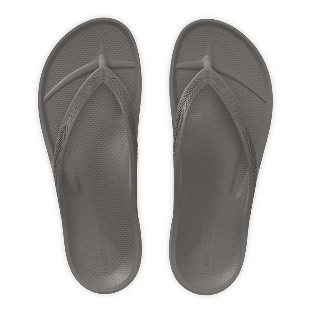 NEW LIGHTFEET women's arch support thong sandals in charcoal grey